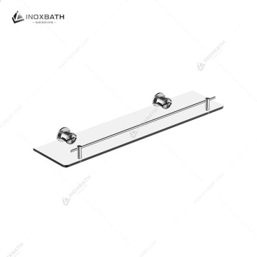 Bathroom Accessories Shower Tempered Glass Wall Mounted Single Tier Glass Shelf