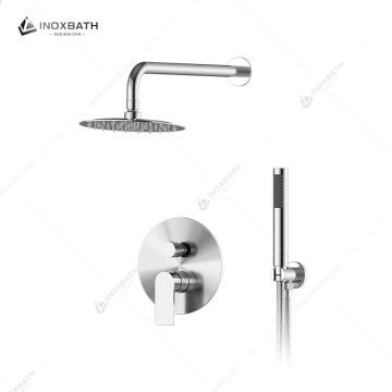 In Wall Mount  Round Shower Head Rainfall Shower Faucet Set Concealed Mixer Bathroom Shower Set IN-S12032-1