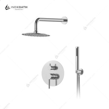 High-quality Brushed Waterfall-style Hot And Cold Water Bathroom Faucet Concealed Gold Shower Faucet Set