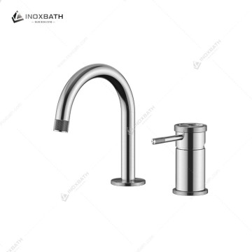 Single handle brass basin faucet double hole co...