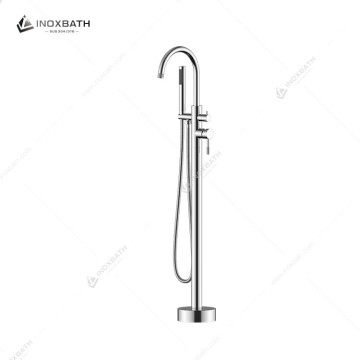 New Floor-standing Bathtub Shower Faucet, High-quality Brushed Stainless Steel Bathtub Mixer Faucet