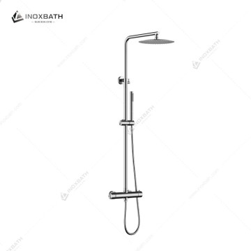 Bathroom Wall-mounted Three-function Shower Set With Top Shower Head And Shower Faucet