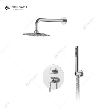 Hot/Cold Shower Mixer, 304 Stainless Steel Rain Shower, 2 Functions, Concealed Bathroom Shower