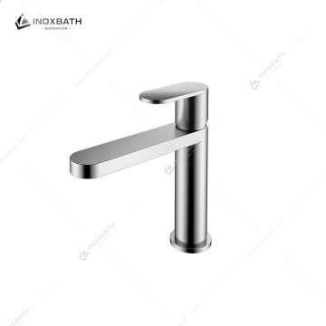 Modern Single-handle Stainless Steel Basin Faucet With Ceramic Hot And Cold Water Valve Core, Suitable For Bathrooms