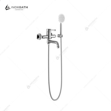 Wall-Mounted 304 Stainless Steel Rain Shower Set, Brushed Finish,With Massage Spray Mode, Dual-Function Bathroom Set
