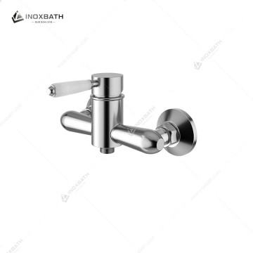 Brass Wall Mounted Single Handle Copper Chrome Hot Cold Water Mixer Valve Bathroom Shower Faucet