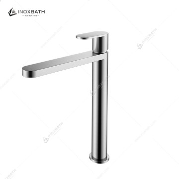 Modern Tall Basin Faucet, Single Handle, Brushe...