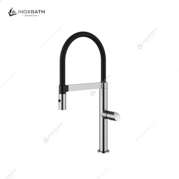 Kitchen Faucet Mixer, Rotary Pull-out Shower Head, Single-hole Hot And Cold Water Faucet With Single Handle