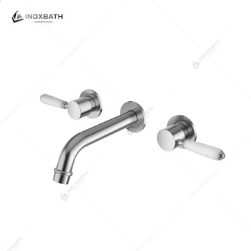 Modern Double-handle Bathroom Faucet, Wall-mounted Bathtub Shower Faucet With Bathtub Spout Accessories