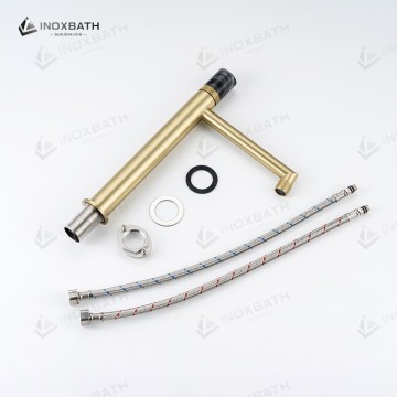 Pinahabang Taas na Basin Gripo na may Marble Handle para sa mga Lababo ng Banyo
