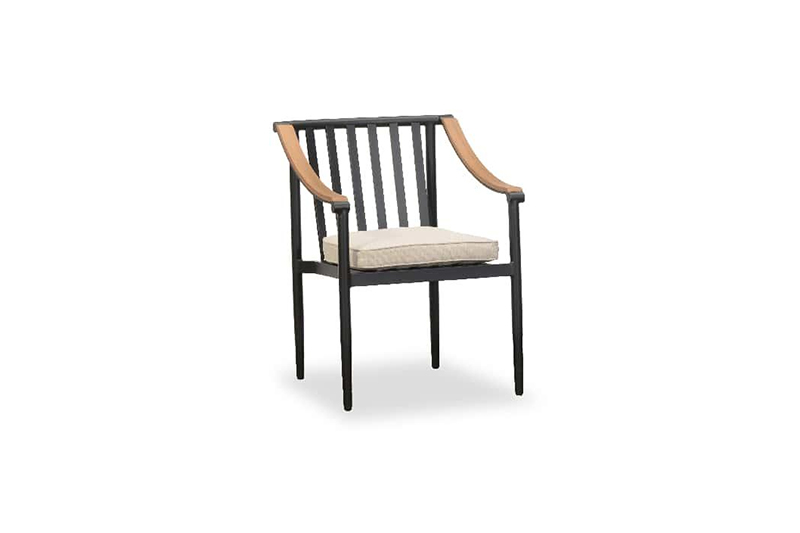 Stylish Outdoor Dining Set Featuring Four Chairs and a Square Sintered Stone Table top