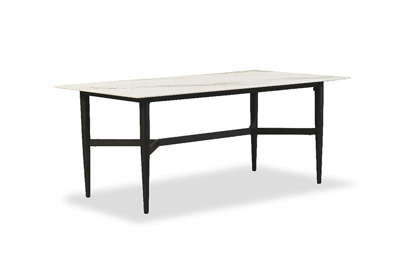 Stylish Outdoor Dining Set Featuring Four Chairs and a Square Sintered Stone Table top1
