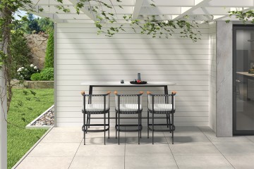 Alumnium, barchair, bartable, cafe,restaurant, modern, rope, wood, high