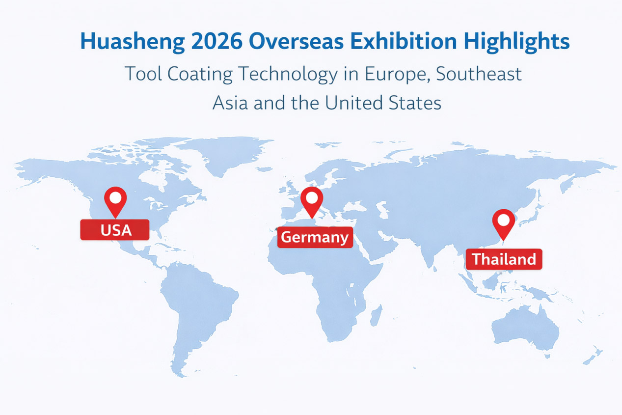 ไฮไลท์งานแสดงสินค้าต่างประเทศ Huasheng 2026 – การพัฒนาเทคโนโลยีการเคลือบเครื่องมือในยุโรป เอเชียตะวันออกเฉียงใต้ และสหรัฐอเมริกา