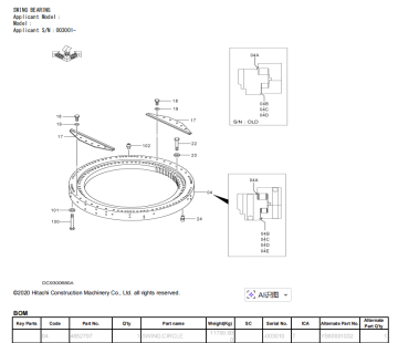 Hitachi  Excavator EX5500-5   EX5600-6  EX5600E-6LD slewing bearing 4652797  swing cricle  Slewing Ring