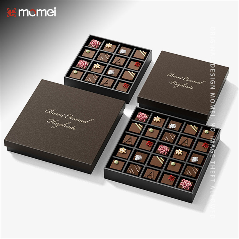 Customized Square Foil Stamped Blister Inserts Rigid Chocolate Boxes