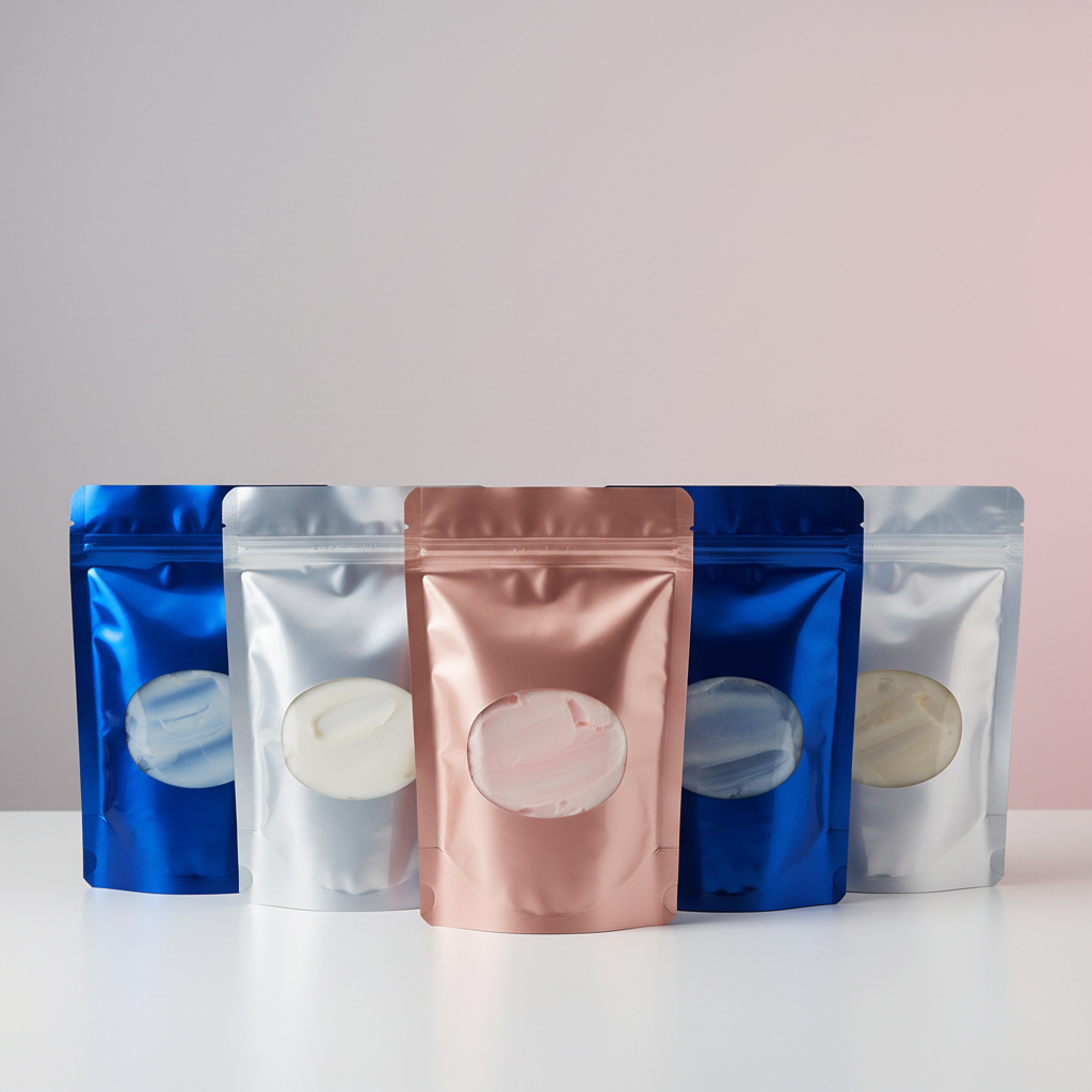 Foil Stand Up Pouches For Cosmetics Packaging
