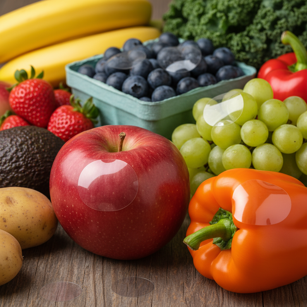 Clear Vinyl Labels For Fresh Fruit And Agricultural Products