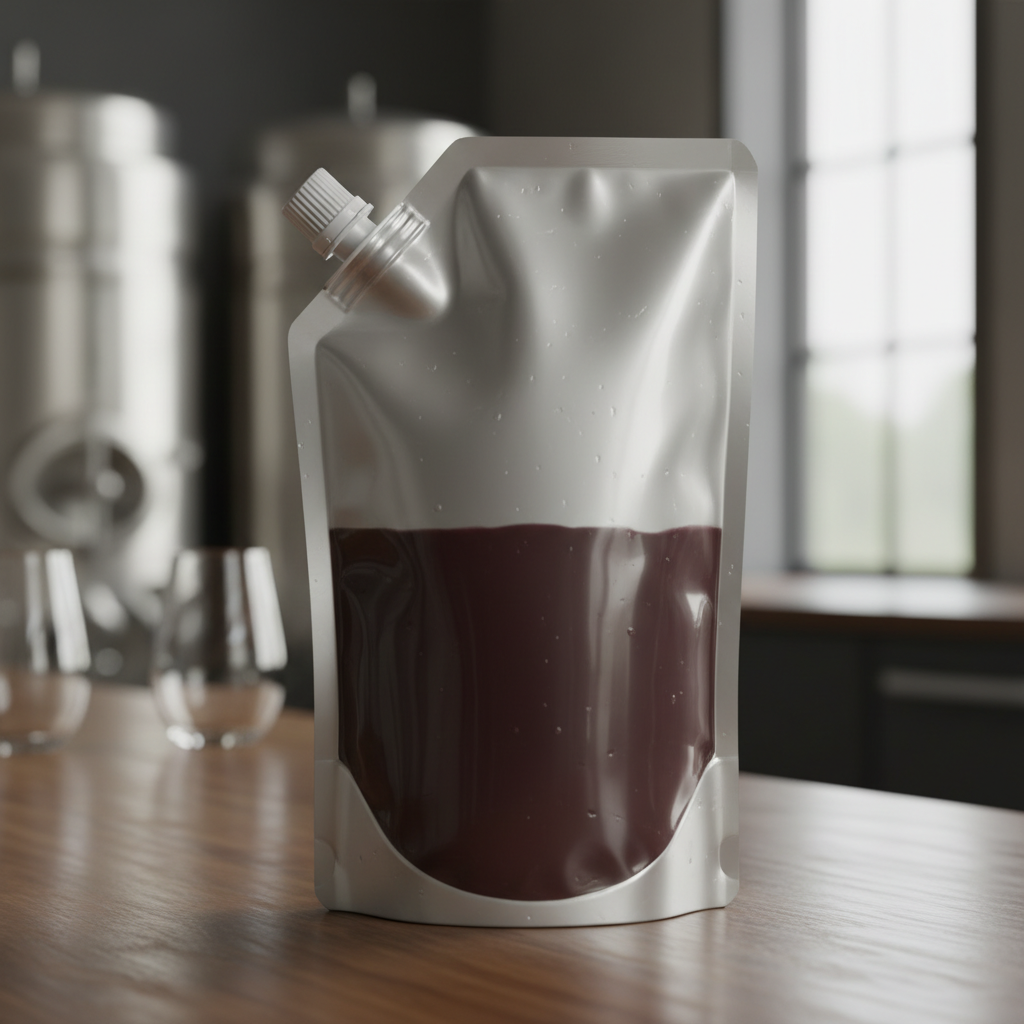 Spouted Stand Up Pouch For Wine And Beverage Industry