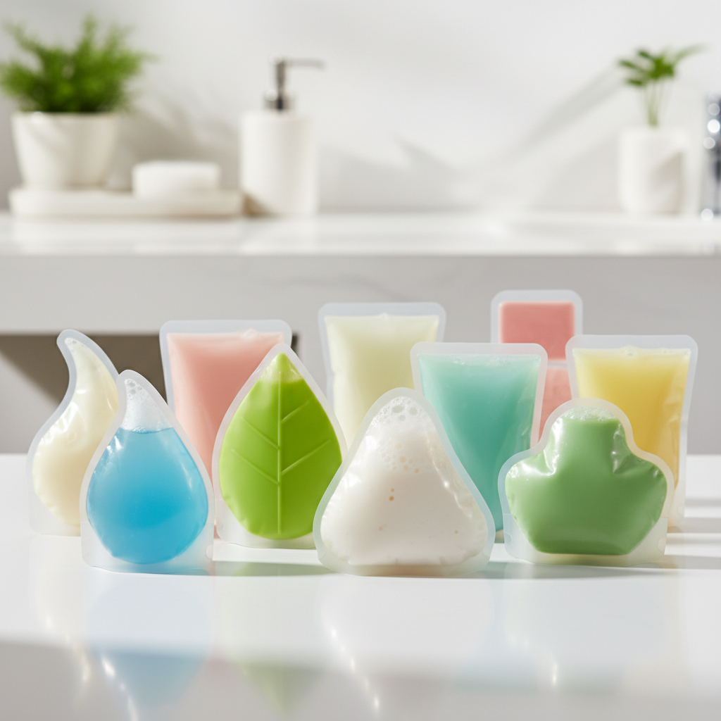 Shaped Stand Up Pouches For Daily Chemical Products