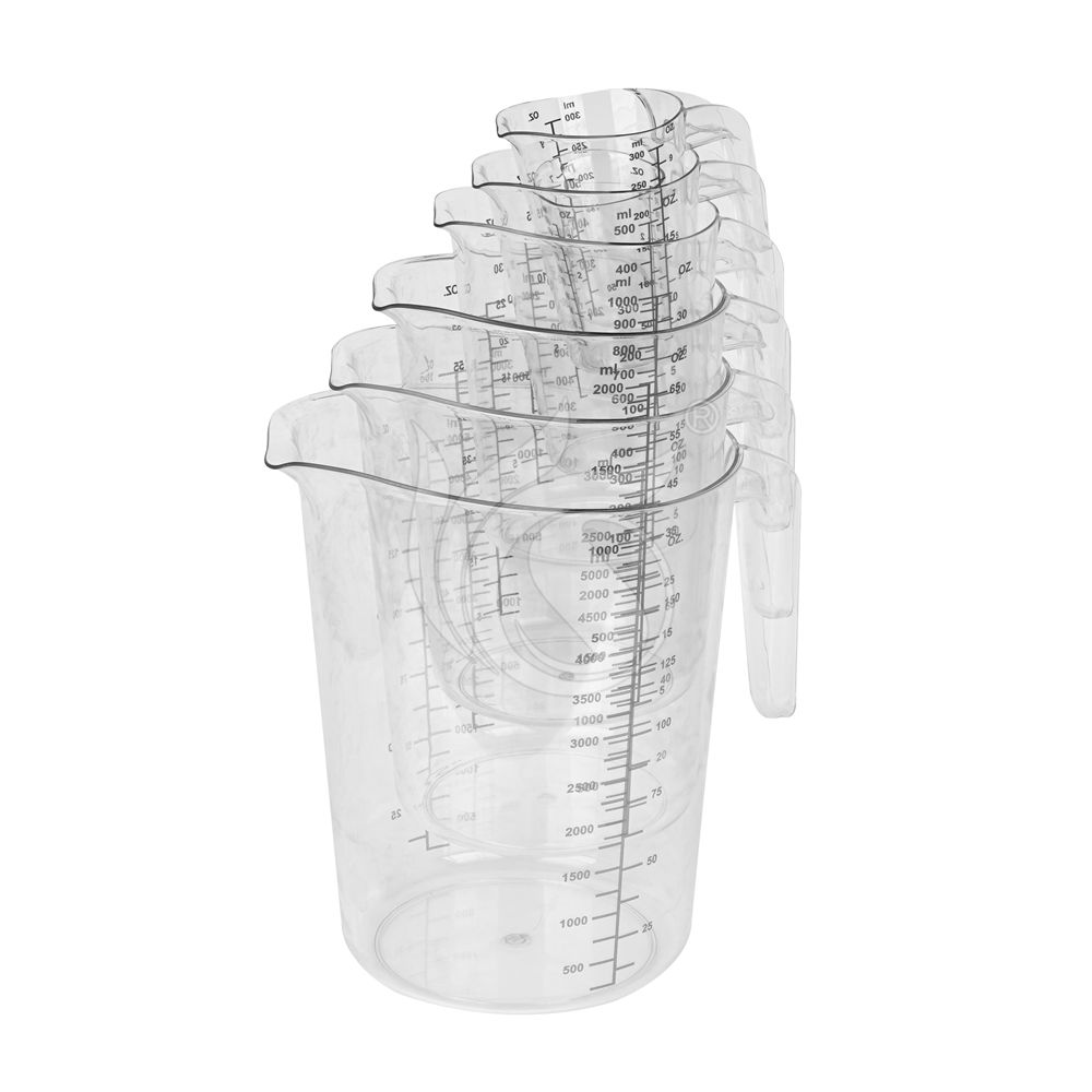 Nesting Plastic Measuring Cups Set - Multi-Scale Stackable Kitchen Essentials