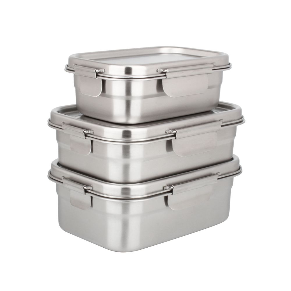 Stainless steel lunch box with wing c...