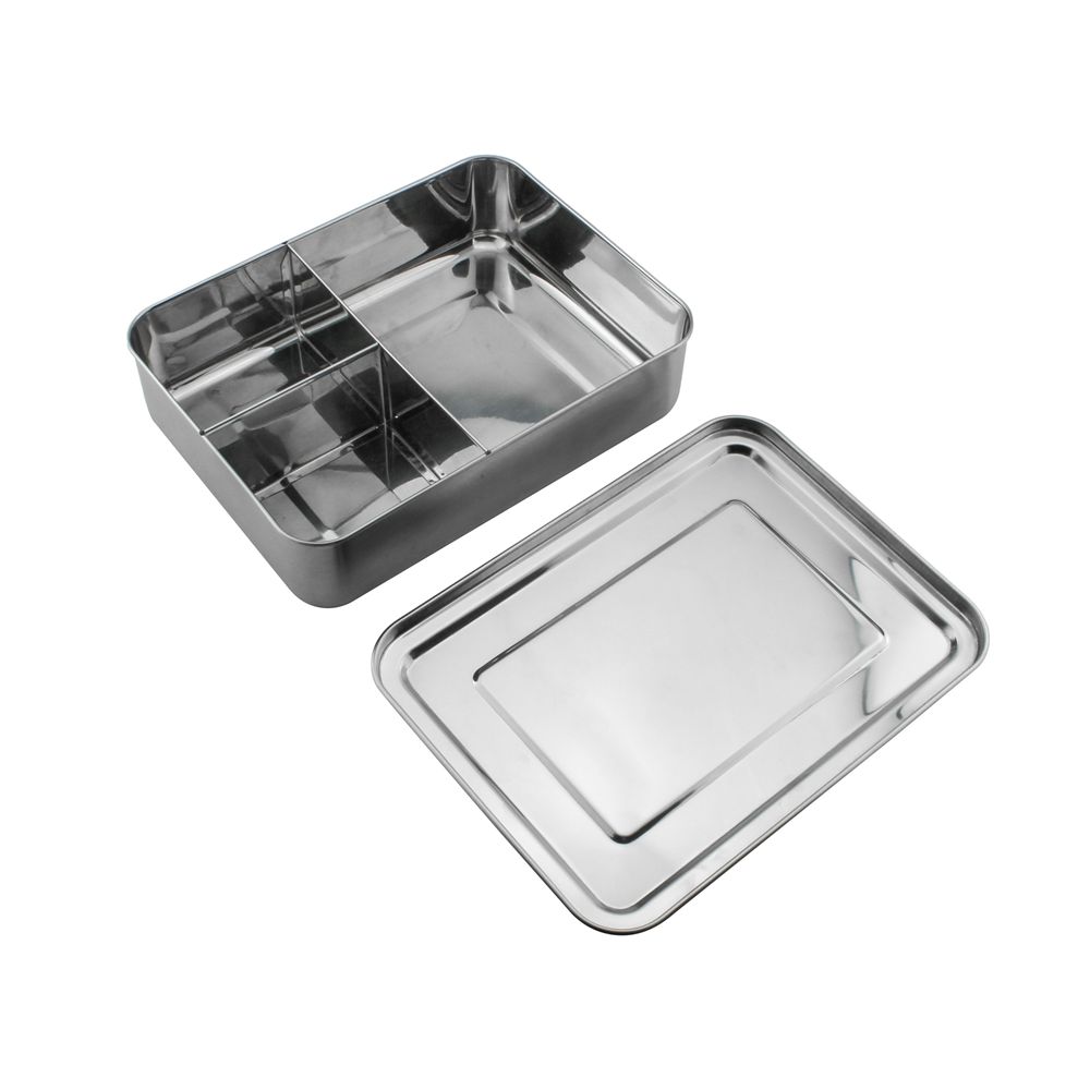 Large Square Stainless Steel Bento Lu...