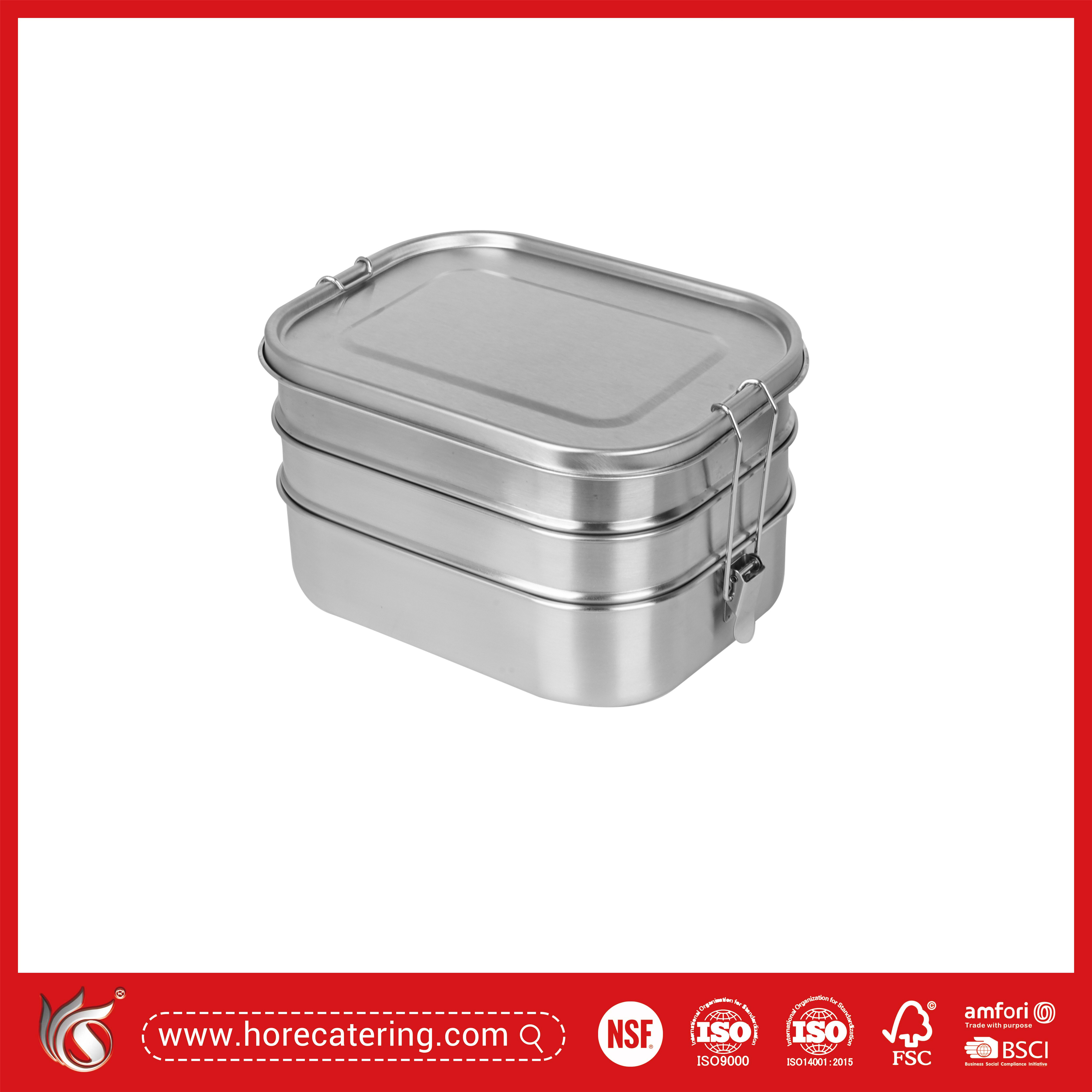 Bento box a 3 livelli in acciaio inox...