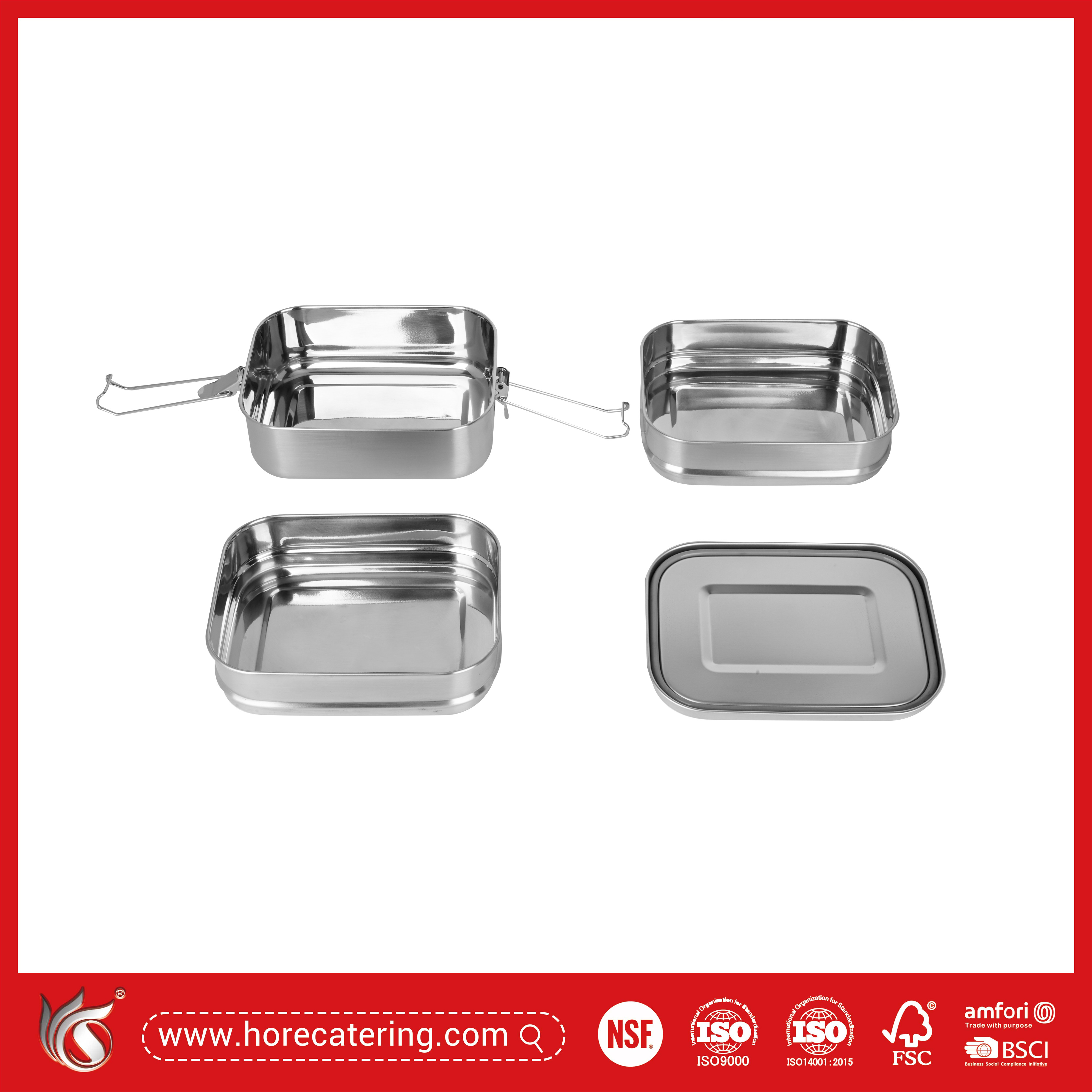 Bento box a 3 livelli in acciaio inox...