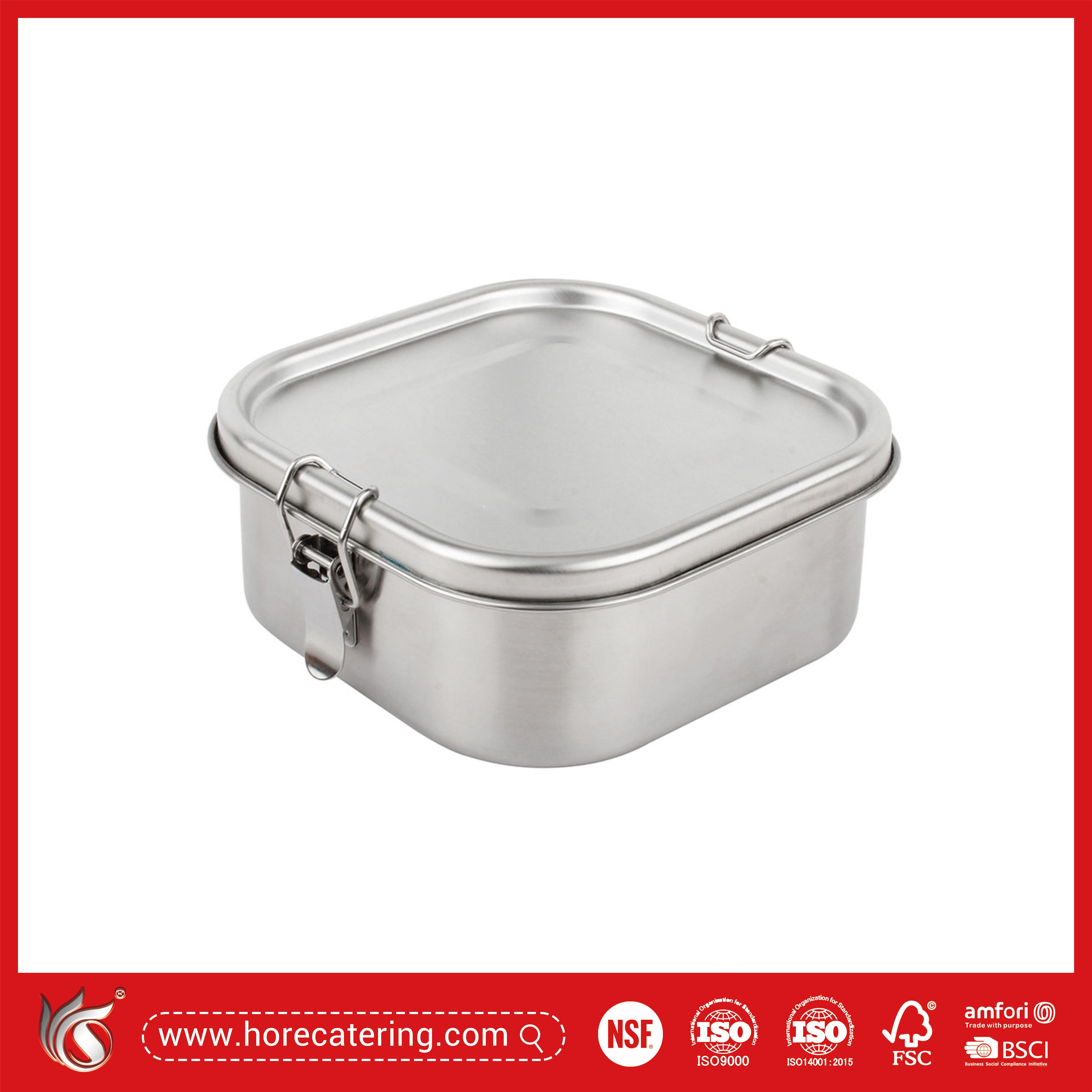 Hộp cơm trưa vuông bằng thép không gỉ 800ml