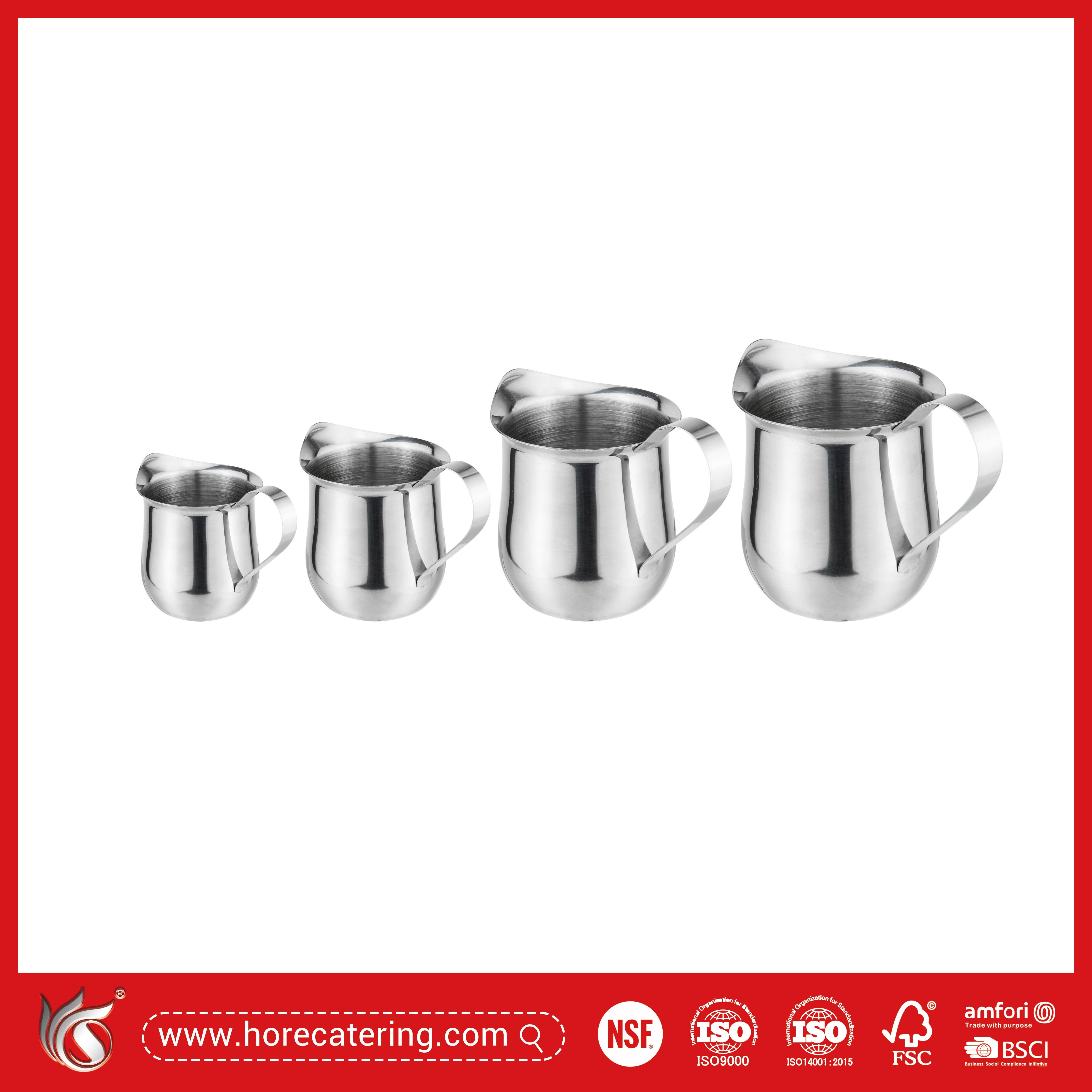 Brocca per schiumare il latte in acciaio inox da 2 oz, 3 oz, 5 oz, 8 oz, tazza da caffè latte, brocca per il latte