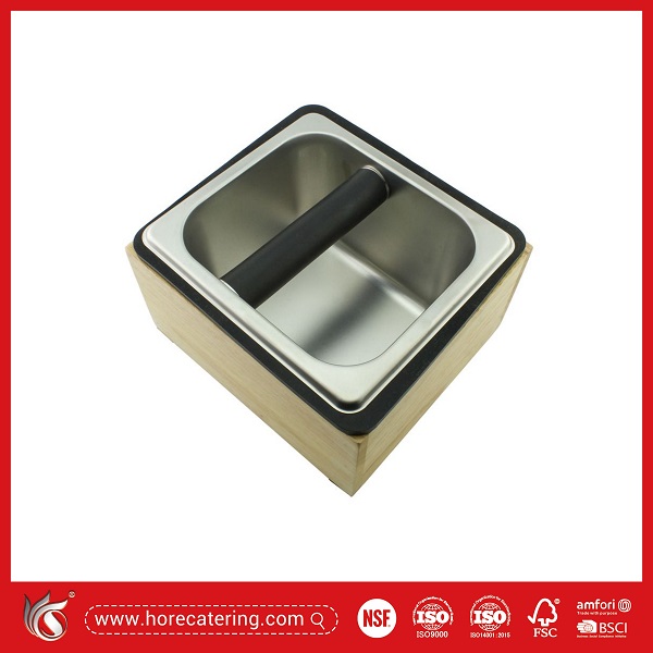 Hộp đựng bã cà phê espresso bằng gỗ, dung tích lớn...