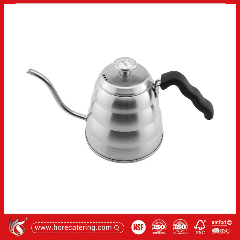 Ấm pha cà phê nhỏ gọn, ấm cổ ngỗng nhỏ có nhiệt kế và tay cầm tiện dụng, ấm pha cà phê bằng thép không gỉ 40 oz, ấm trà cổ ngỗng dùng cho mọi dịp.