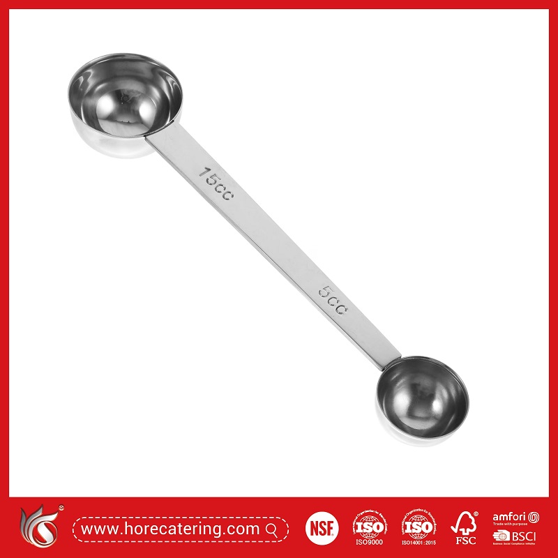 Muỗng đong bằng thép không gỉ, muỗng múc cà phê, muỗng canh hai đầu.