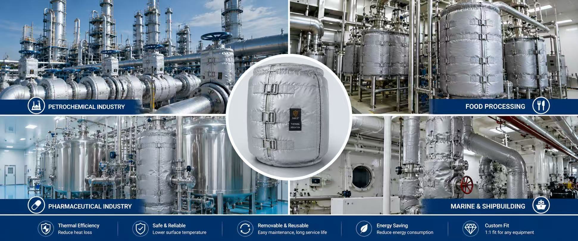 From Petrochemical to Food and Pharmaceutical, Removable Insulation Jackets Become a Universal Solution for High-Temperature Equipment Management Across Multiple Industries