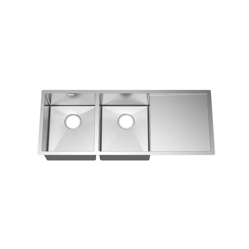 MH7846 Double Bowl Kitchen Sink in Brushed Stainless Steel Finish with Strainer