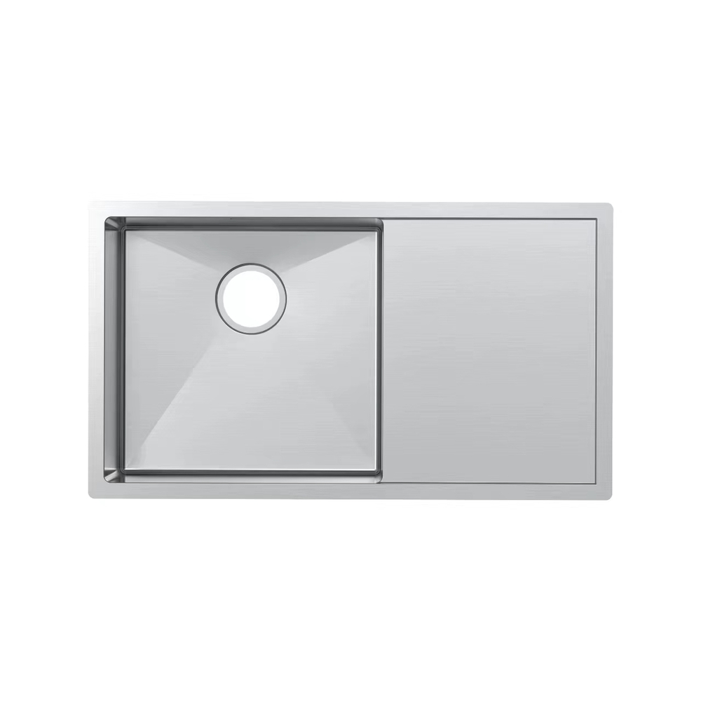 MH8146 Undermount Kitchen Sink Single Bowl With Draining Board Stainless Steel Round Corner Kitchen Sinks