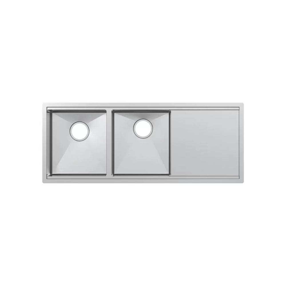 MT1548 Kitchen Sink Undermount Double Bowl with Draining Board Stainless Steel Kitchen Sink