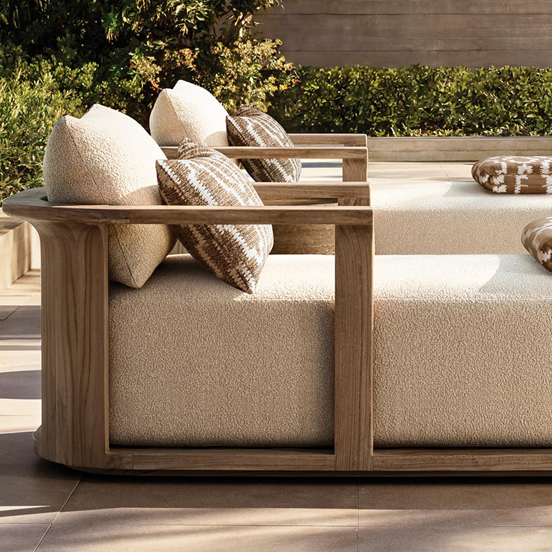 Luxury Teak Furniture Garden Chaise Lounge Pool Leisure Outdoor Toffee Chair (2)
