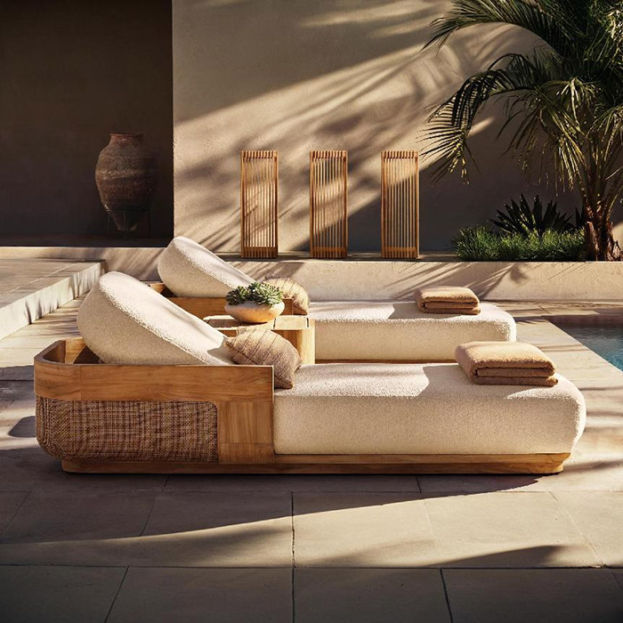 outdoor sofa patio deck waterproof sunproof furniture hotel resort teak sofa (6)