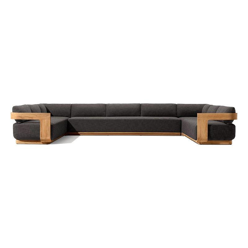 Outdoor Teak Sofa Set Modern Simple Weatherproof Fabric Waterproof Open Air Patio (2).jpg