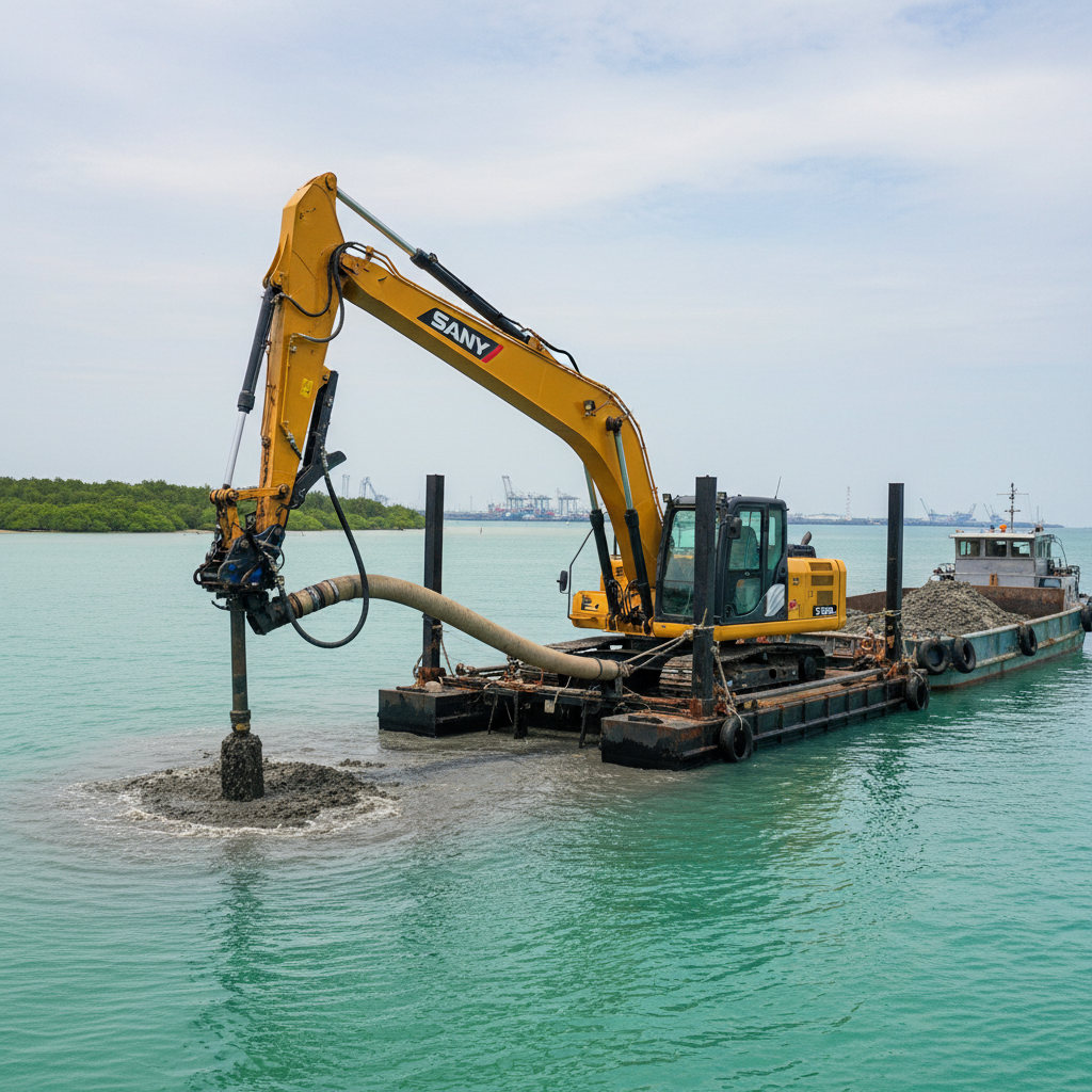 Sany Mini Excavator For Marine Dredging