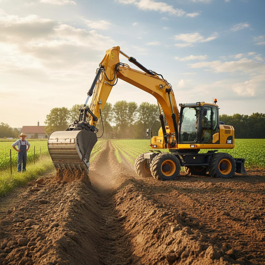 Wheeled Excavator For Agricultural Improvement