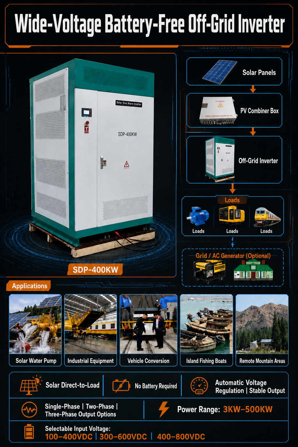 Direct PV-to-Load Powering, Eliminating Reliance on Energy Storage: Off-Grid Inverters Without Energy Storage Offer a New Solution for Powering Remote Areas