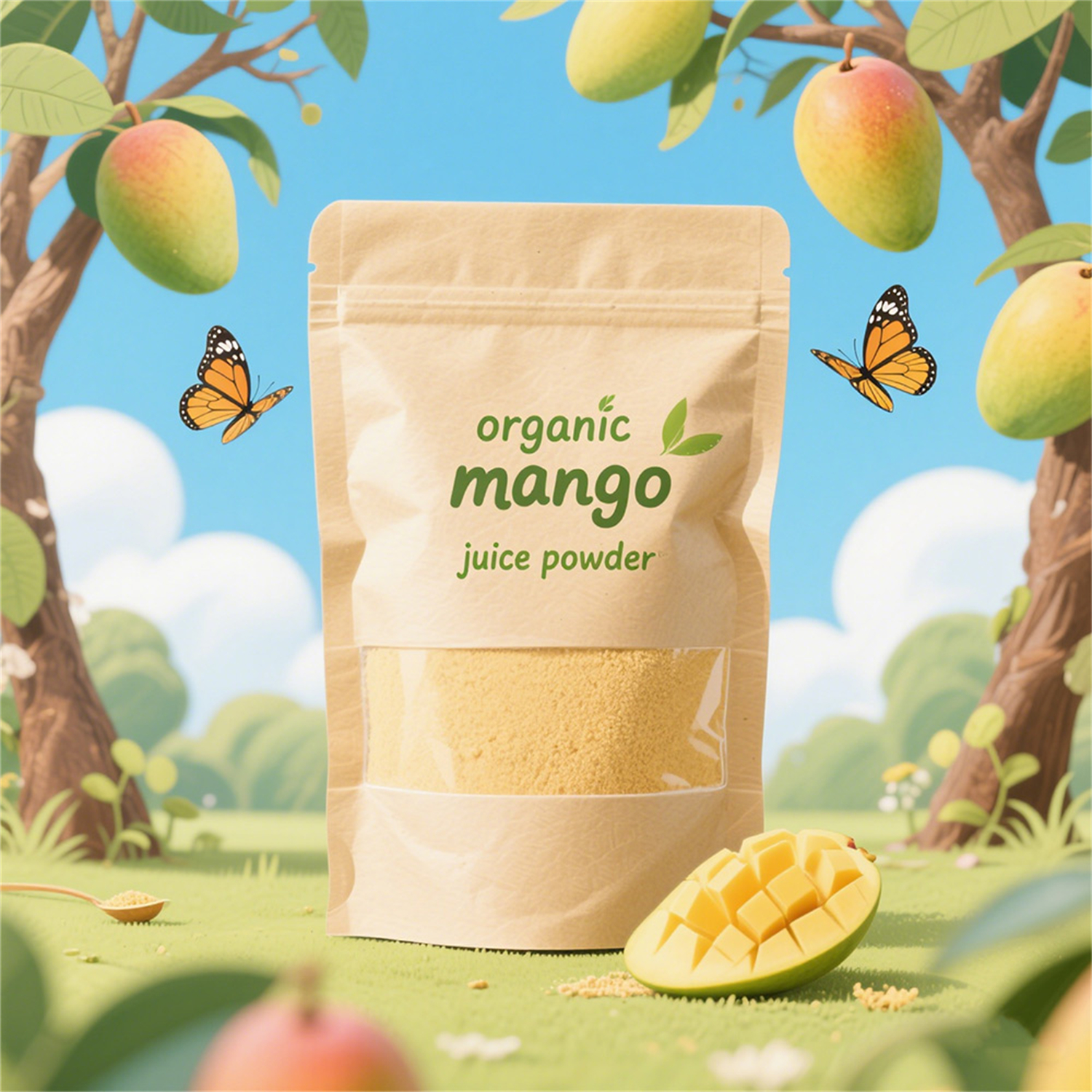 pudră de fructe de mango organice