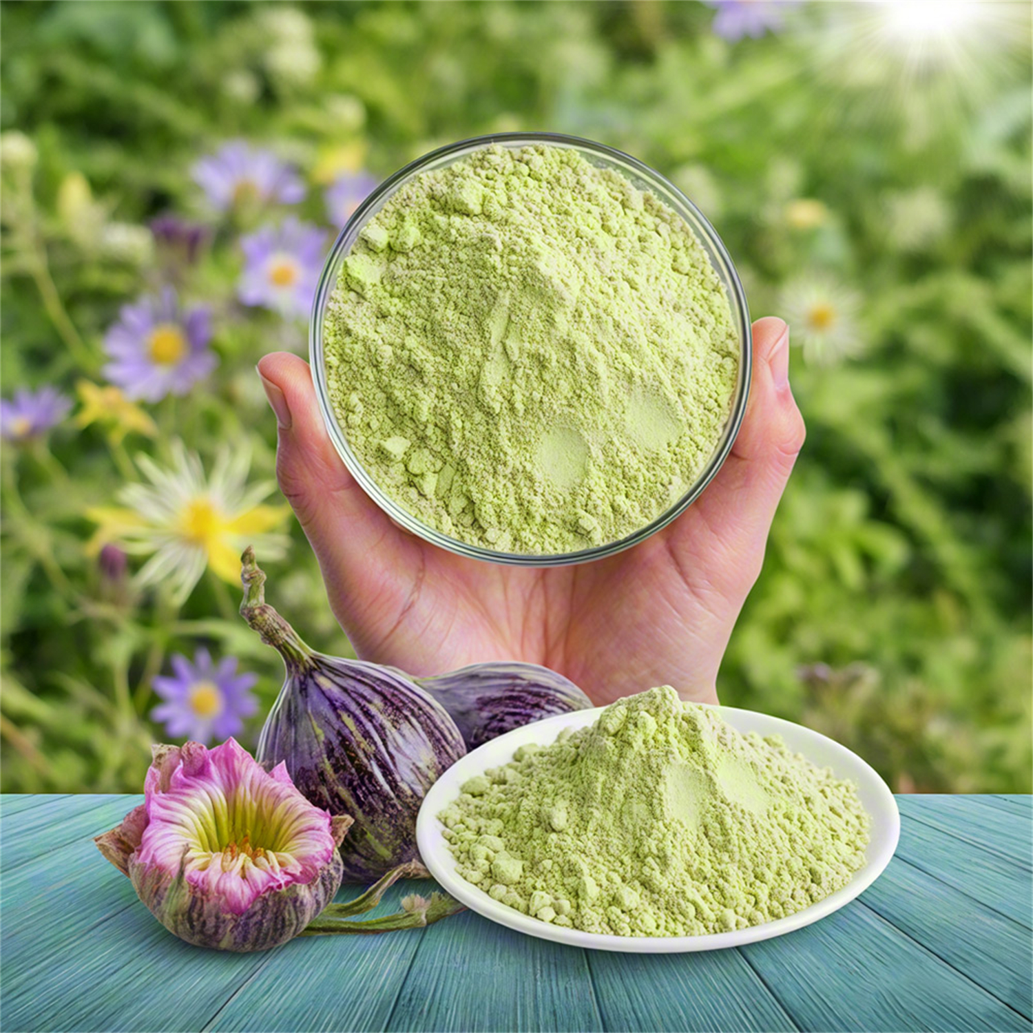 pudră organică de floarea pasiunii