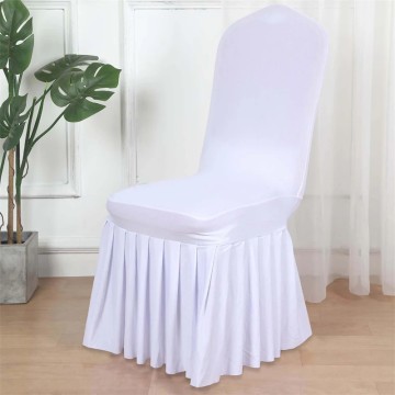 White Polyester Spandex Banquet Wedding Chair Covers