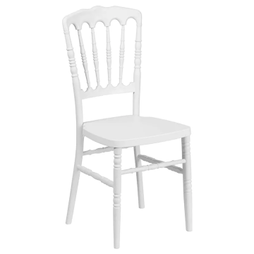 White stackable Plastic Napoleon Chair for Wedding