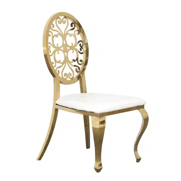 Gold Stainless Steel Chair with Cushion for Wedding-1