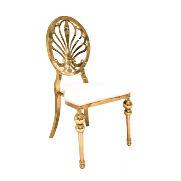 Stainless Steel High Back Chair with Cushion for Wedding-1